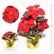 2-Pack Red Velvet Poinsettia Bush with 3 Silk Flowers in Gold Foil- Lifelike Holiday Decor | Elegant Centerpiece for Tabletop & Mantel | Perfect Festive Christmas Accent - 2024 Christmas Collection, Floral Home by Artificial Flowers